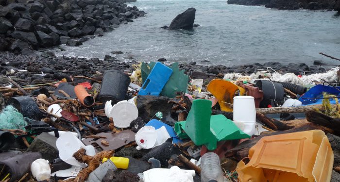 Lixo em praia da Ilha dos Açores, em Portugal | Marcus Eriksen / Algalita Marine Research Foundation