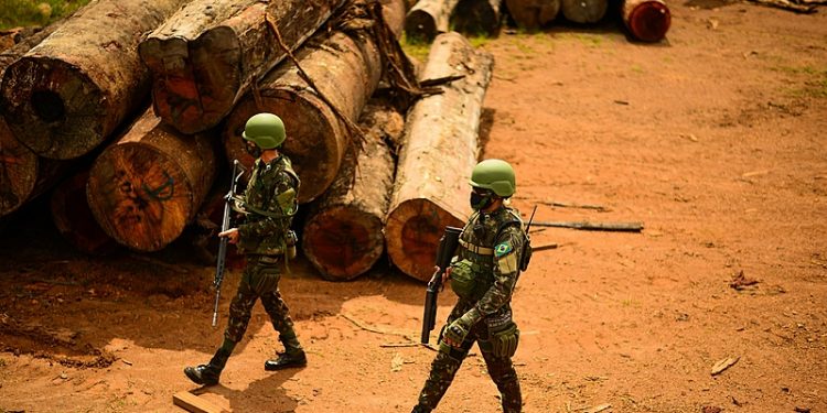 Com efetivo cinco vezes maior do que o Ibama, operação de Garantia da Lei e da Ordem multou menos do que o órgão ambiental - Divulgação / Exército Brasileiro