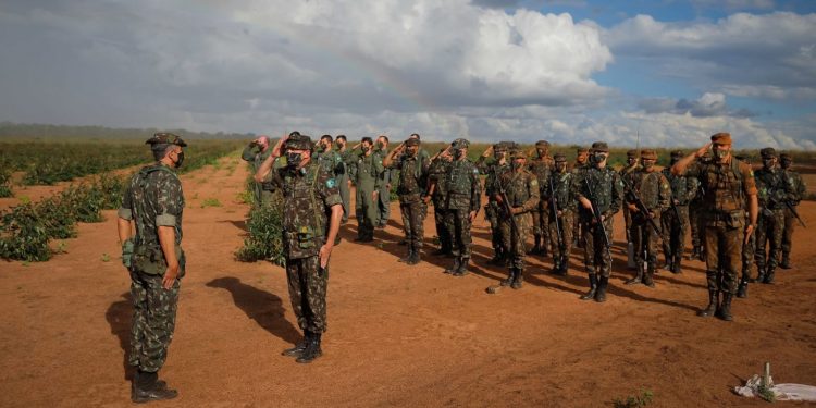 Contingente da Operação Verde Brasil 2 em Mato Grosso. Foto: Bruno Batista/VPR.