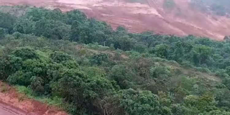 Câmera de monitoramento mostra momento do transbordamento da barragem da mina Pau Branco, em Nova Lima. Imagem: Reprodução/Redes Sociais.