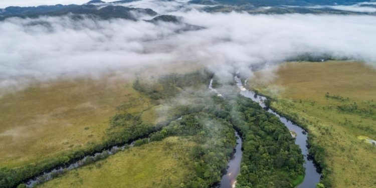 Regiões hidrográficas do Cerrado guardam maior parte da vegetação nativa do bioma; na imagem, Sete Lagoas e Rio Preto no Parque Nacional da Chapada dos Veadeiros (Foto: Andre Dib/ISPN)