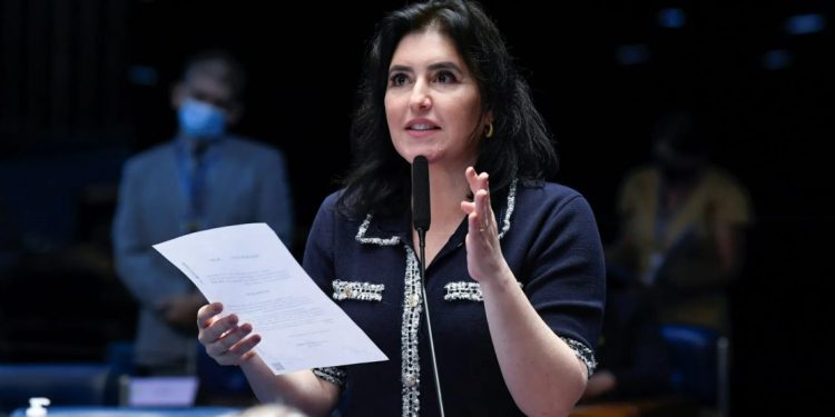 A pré-candidata à presidência pelo MDB, Simone Tebet defendeu o desmatamento zero. Foto: Roque de Sá/Agência Senado