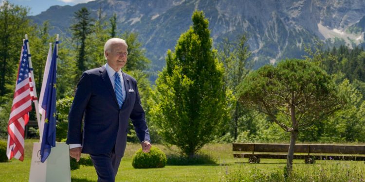 O presidente Joe Biden chega à cúpula do G7, na Alemanha (Foto: Adam Schultz/White House)