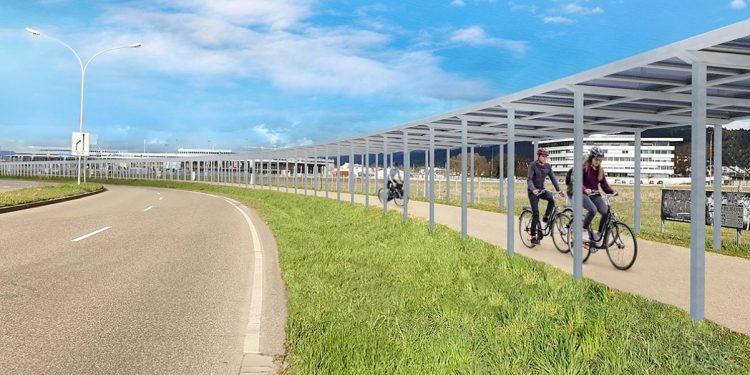 Projeção de como a ciclovia solar deve ficar | Imagem: Freiburg