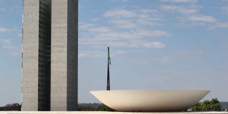 Palácio do Congresso Nacional na Esplanada dos Ministérios em Brasília