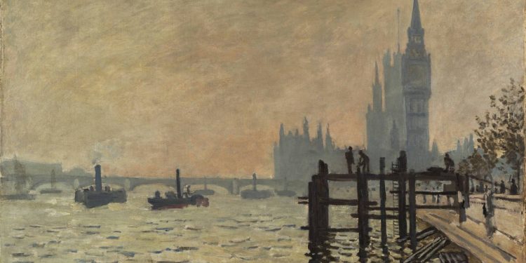 O Tâmisa Abaixo de Westminster, de Claude Monet – Obra: Domínio público