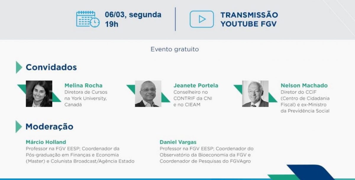Na próxima segunda (6) os Diálogos Amazônicos - iniciativa da FGV, através da sua Escola de Economia de São Paulo -, terá mais um novo importante debate