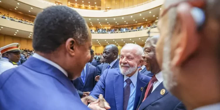 Presidente Lula durante encontro com presidentes da União Africana no sábado (17) - Ricardo Stuckert