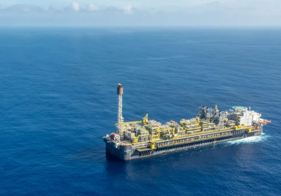 Plataforma P-69 da Petrobras, localizada na Bacia de Santos