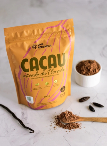 Cacau Ativado da Floresta criado em desafio em prol da regeneração da natureza.