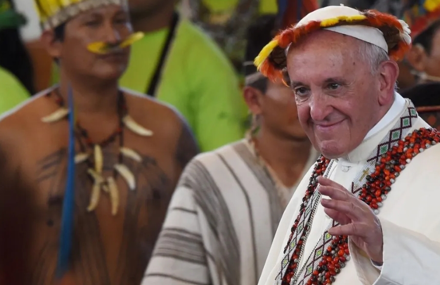 Papa Francisco durante Sínodo da Amazônia, em 2019. 