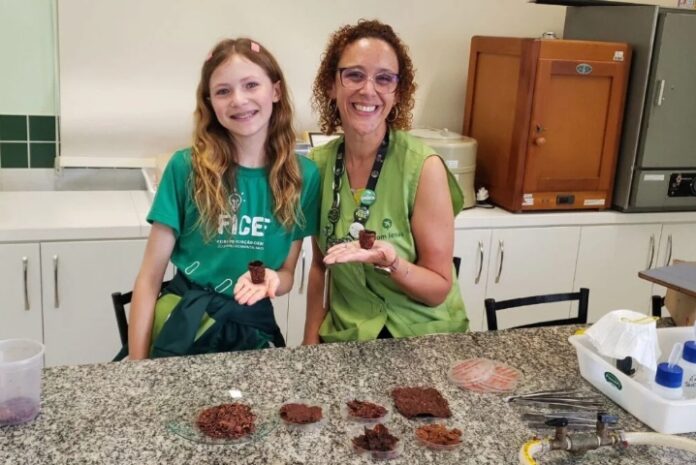 Inovação sustentável: estudante usa casca de pinhão para criar copo biodegradável.