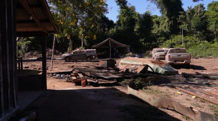 Operação do Governo do Pará destrói estrutura de garimpo ilegal em área protegida da Amazônia.