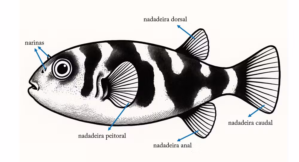Ilustração do baiacu da Amazônia.