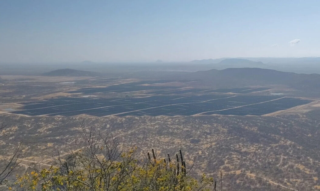 Imagem de usina fotovoltaica no semiárido paraíbano. Foto: Yasmin Formiga.