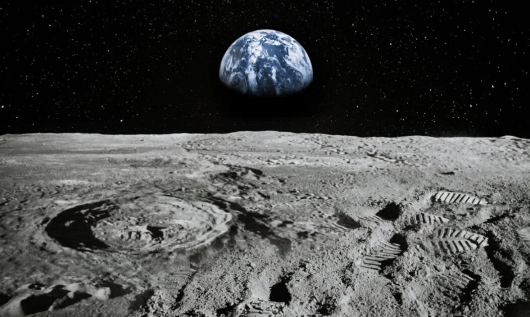 Planeta Terra visto da Lua ilustra o potencial do hélio-3 como recurso energético e sua relação com os combustíveis do futuro.