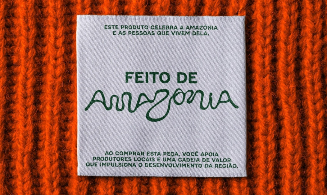 Etiqueta Feito de Amazônia associada à marca oficial da Amazônia para identificação de produtos regionais