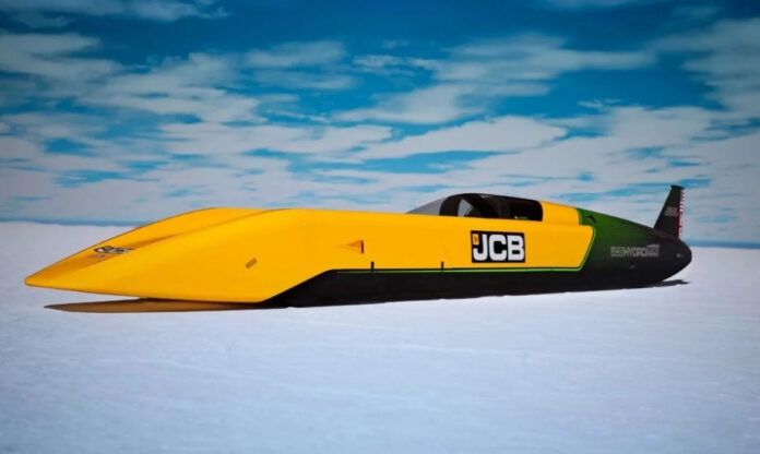Carro movido a hidrogênio JCB Hydromax, desenvolvido para tentar bater recorde mundial de velocidade.